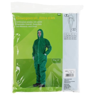 Kombinezon jednorazowy, zielony, 70 g/m² 34382KER | Exvi