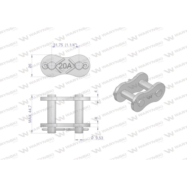 Zamek łańcucha wzmocniony Z20A-1 ANSI A 100 Z20A1 | Exvi