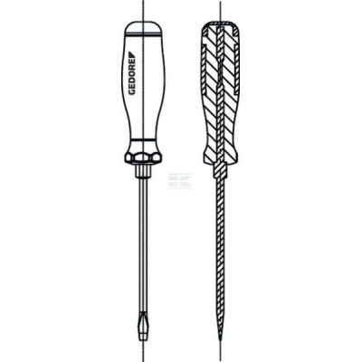 Wkrętak płaski z pobijakiem Gedore, 3,5 mm SC2154SK35 | Exvi