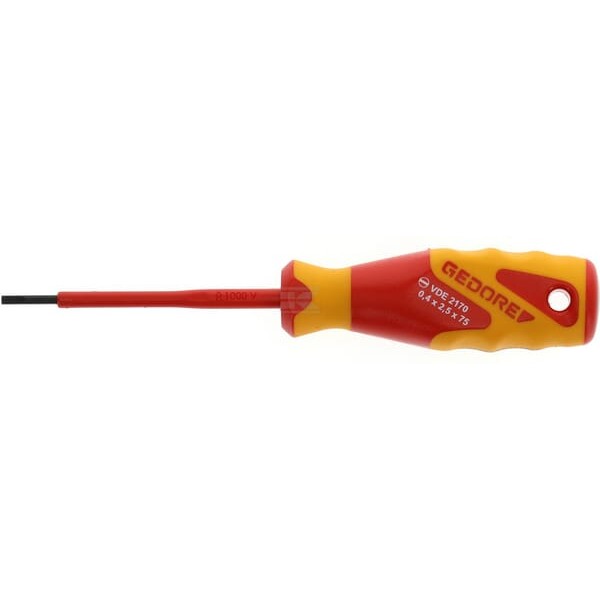 Wkrętak płaski VDE Gedore, 2,5x75 mm VDE217025 | Exvi