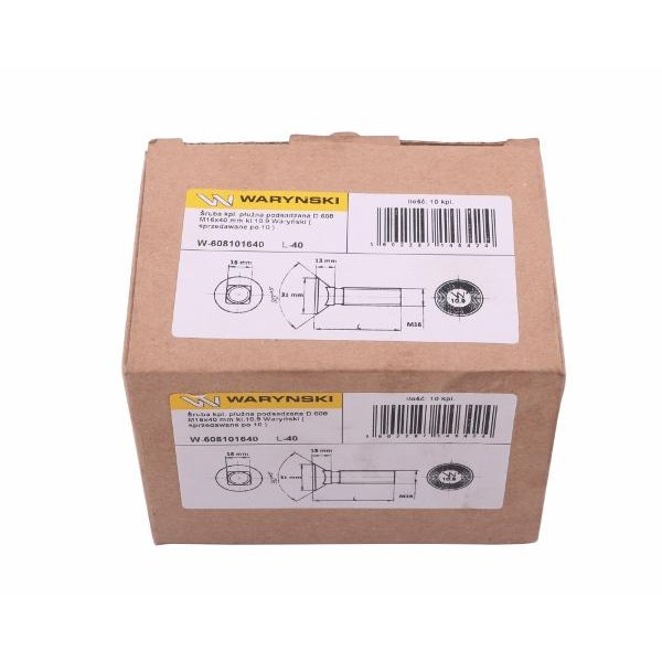 Śruba kpl. płużna podsadzana D 608 M16x70 608101670 | Exvi