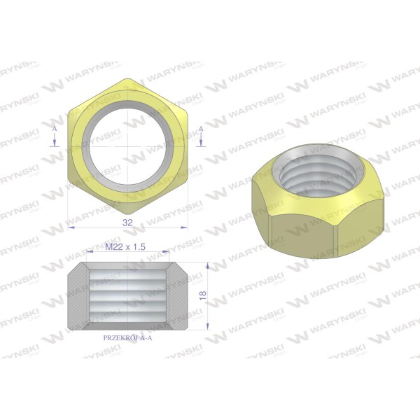 Nakrętka zęba ładowacza uniwersalna M22 W9132-M22 | Exvi