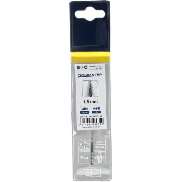 Wiertło 1.5 mm HSS-DIN338-G TURBO STEP 12020700150 | Exvi