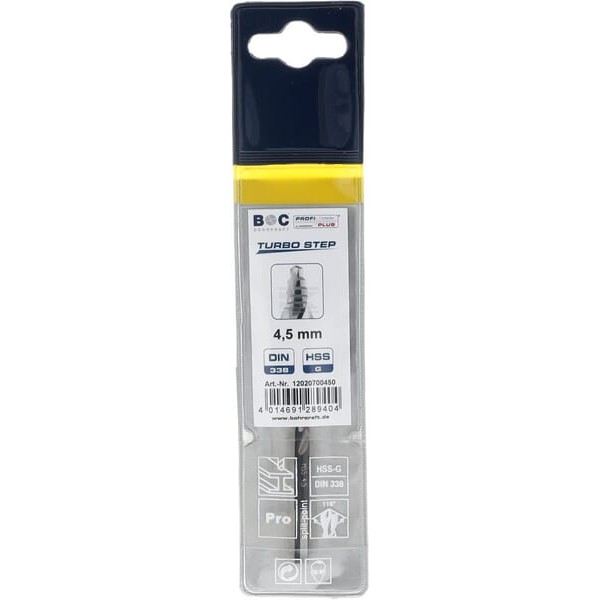Wiertło 4.5 mm HSS-DIN338-G TURBO STEP 12020700450 | Exvi