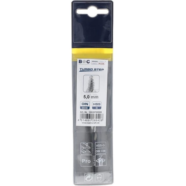 Wiertło 5.0 mm HSS-DIN338-G TURBO STEP 12020700500 | Exvi
