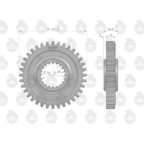Koło IV biegu Z-36MF4 ORYGINAŁ URSUS 1868010MU | Exvi