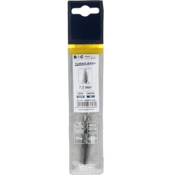 Wiertło 7.0 mm HSS-DIN338-G TURBO STEP 12020700700 | Exvi