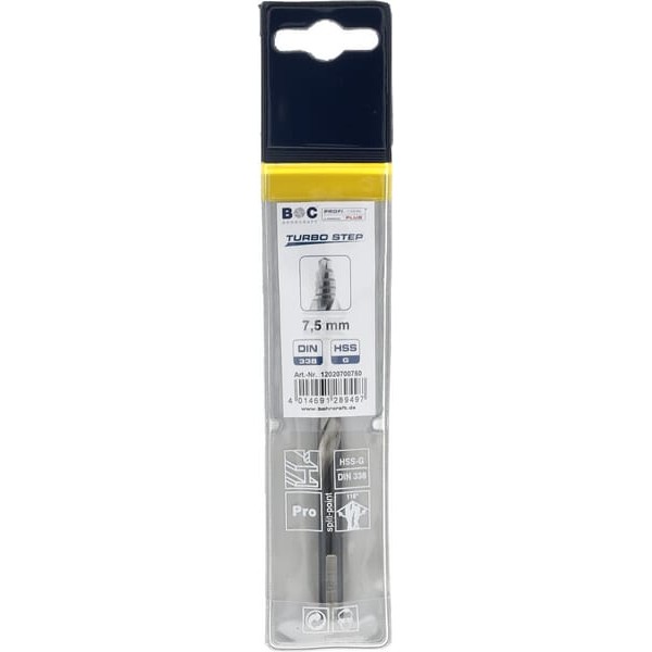 Wiertło 7.5 mm HSS-DIN338-G TURBO STEP 12020700750 | Exvi