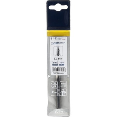 Wiertło 8.0 mm HSS-DIN338-G TURBO STEP 12020700800 | Exvi