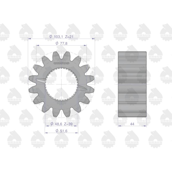 Koło słoneczne mechanizmu różnicowego MF4 1693733M1U | Exvi
