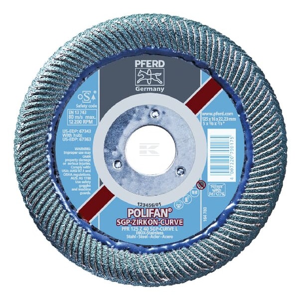 Tarcza szlifierska wachlarzowa, 125x22 mm PFR125Z40L | Exvi