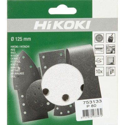 Krążek ścierny na rzep Ø125 mm K80 10 szt. 753133 | Exvi