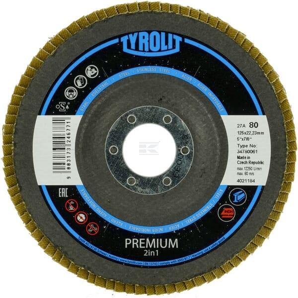 Tarcza listkowa 125 mm K80 Form 27A 34780061 | Exvi