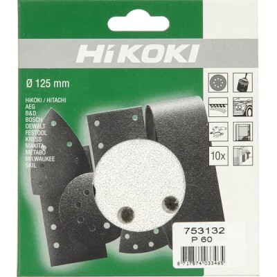 Krążek ścierny na rzep Ø125 mm K60 10 szt. 753132 | Exvi