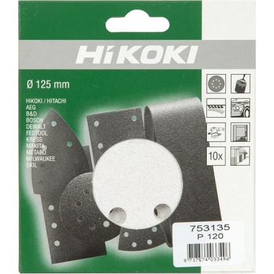 Krążek ścierny na rzep Ø125 mm K120 10 szt. 753135 | Exvi