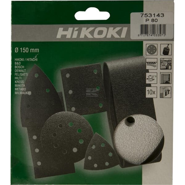 Krążek ścierny na rzep Ø150mm K80 10 szt. 753143 | Exvi