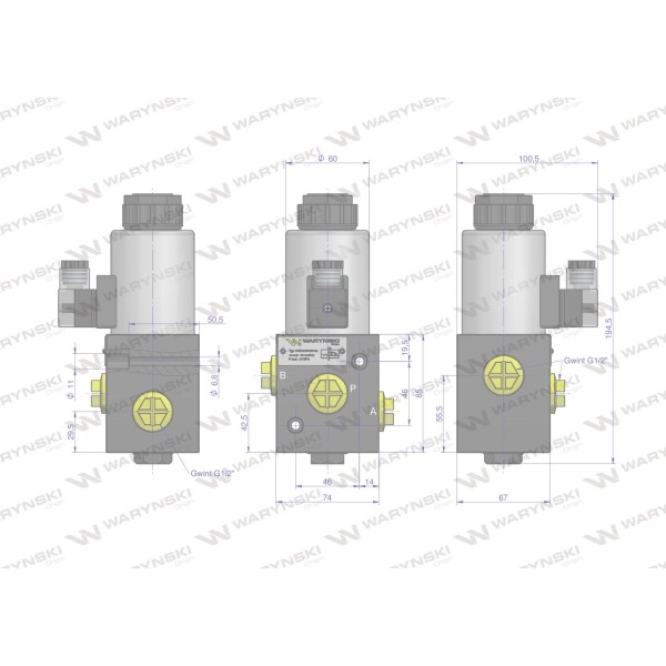 Elektrozawór 3-drogowy E12DVS3/2-80L | Exvi
