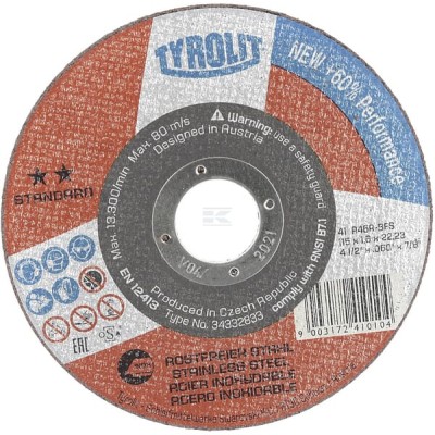 Tarcza tnąca 115x1,6x22,23 mm A46R-BFS 34332833 | Exvi
