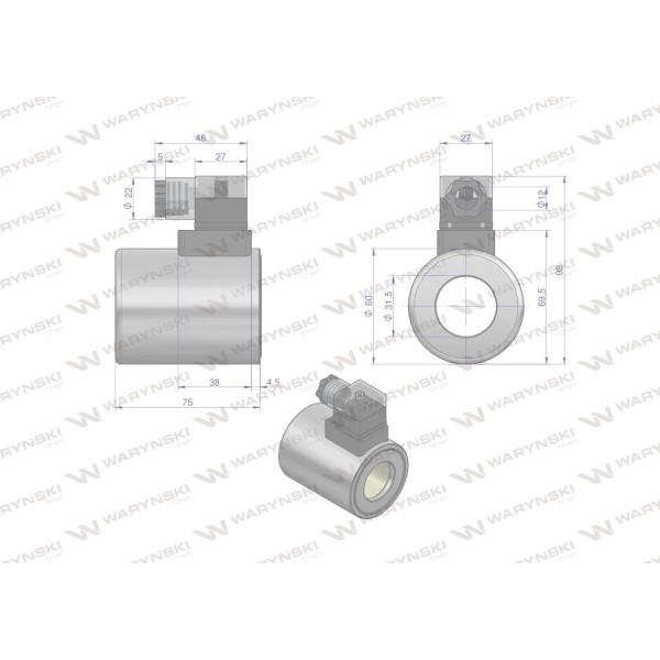 Cewka dzielnika elektrozaworu CEW24VDC-80 | Exvi