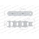 Łańcuch rolkowy 10A-1 ANSI A 50 (R1 5/8) L10A1-25M | Exvi