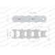 Łańcuch rolkowy 12A-1 ANSI A 60 (R1 3/4) L12A1-20M | Exvi