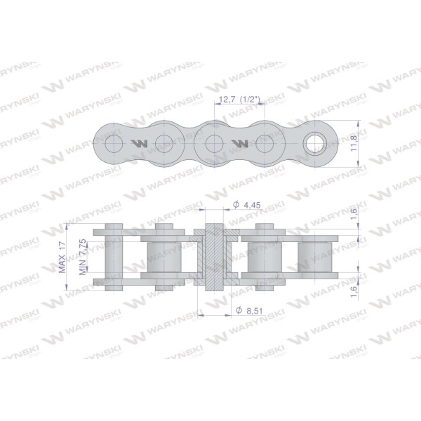Łańcuch rolkowy 08B-1-158Ps zastosowanie L08B1-158PS | Exvi