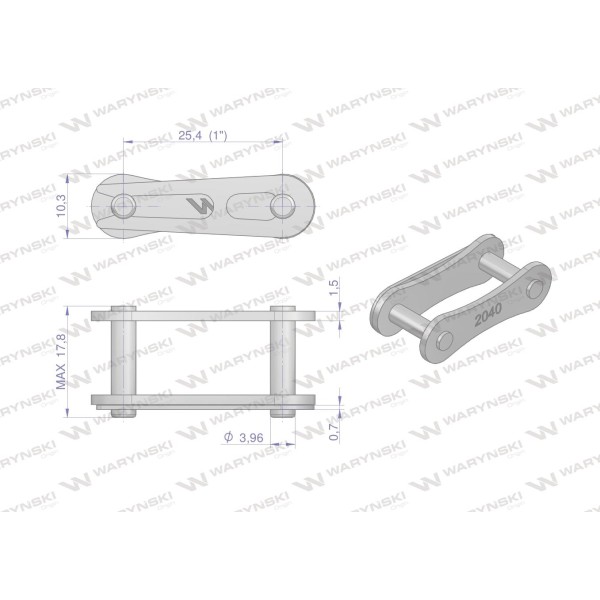 Zamek łańcucha 2040 208A (R1 1) Waryński Z208A | Exvi