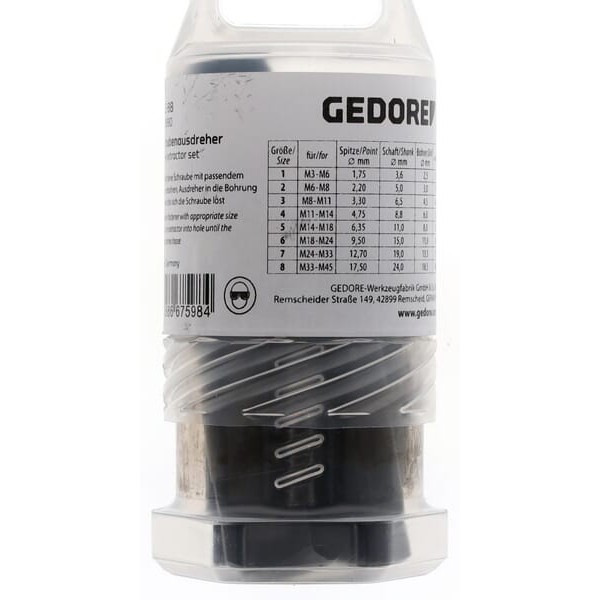 Zestawy wykrętaków do urwanych śrub Gedore HG855188 | Exvi