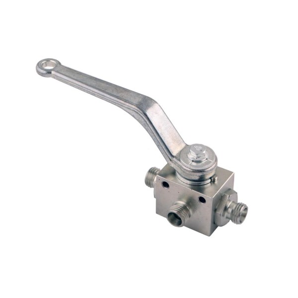 Zawór kulowy hydrauliczny 3-drogowy WKH3-08L-M14X1.5 | Exvi