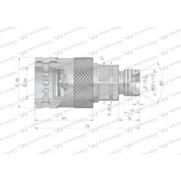 Szybkozłącze hydrauliczne gniazdo WIAM20MZ-PPE | Exvi