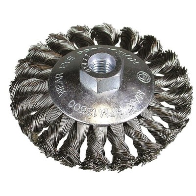 Szczotka stalowa stożkowa, splatana 100 mm M14 751317 | Exvi