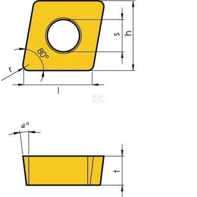 Obrotowa płytka tnąca kształt C CCMT09T308MMIT1601 | Exvi