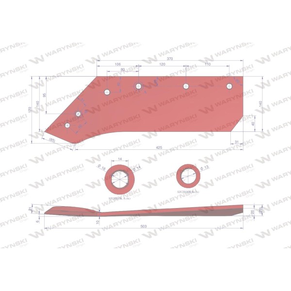 Eurolemiesz lewy 14"zastosowanie Kverneland 063017 | Exvi