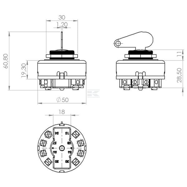 Stacyjka zapłonu z kluczykiem, 12/24V SW10010KR | Exvi