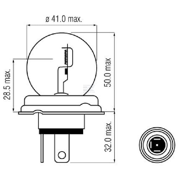 Żarówka R2 12V 45W/40W P45t Kramp B1244 | Exvi