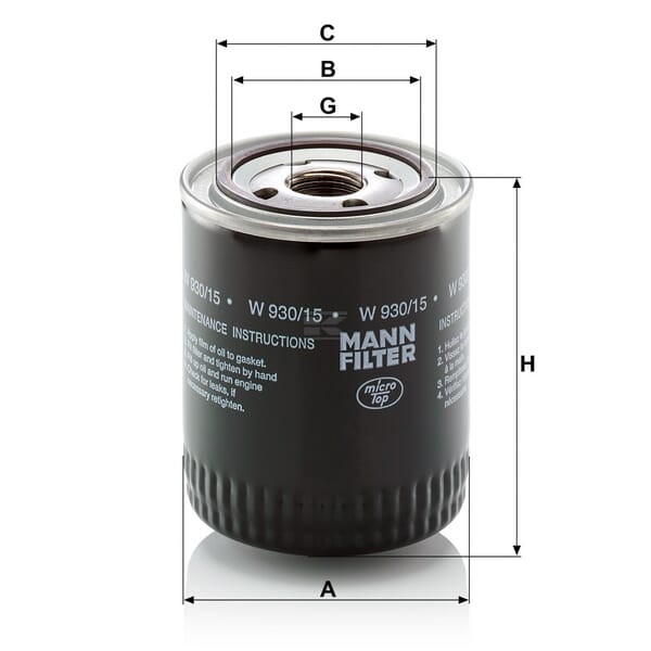 Filtr oleju W93015 | Exvi