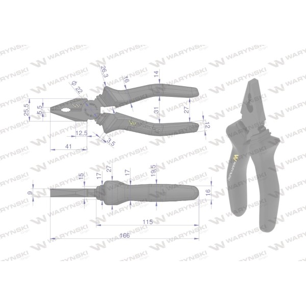 Szczypce uniwersalne 160 mm Waryński WMP001 | Exvi