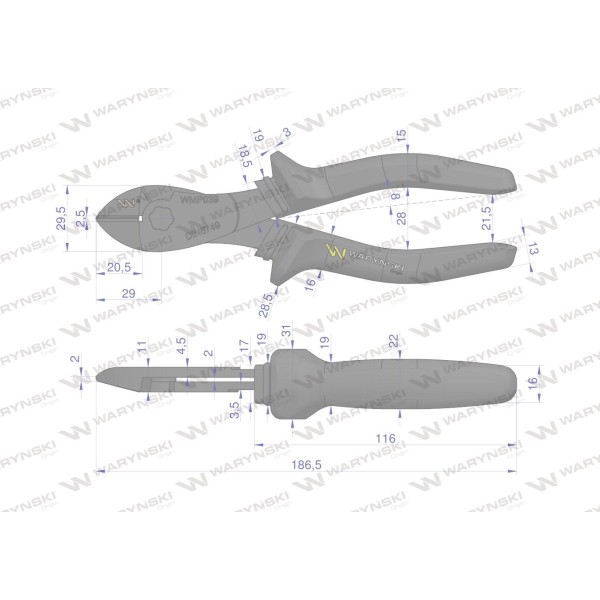 Szczypce do cięcia kabli Waryński WMP039 | Exvi