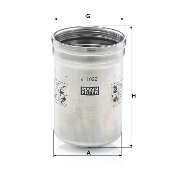 Filtr oleju Mann & Hummel W1022 | Exvi