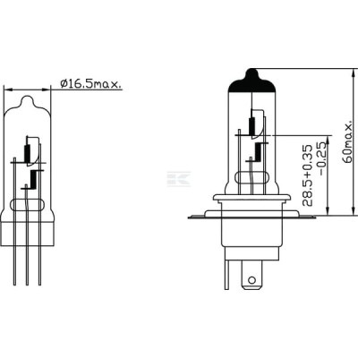 Żarówka H4 12V 60W/55W P43t Kramp B1210 | Exvi