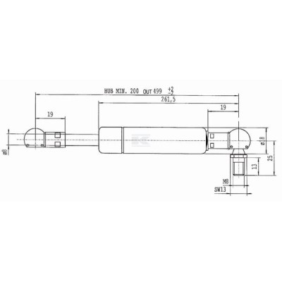 Sprężyna gazowa L499 mm 170N Stabilus CA977861 | Exvi