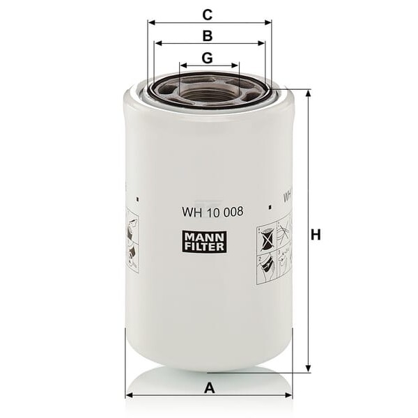 Filtr hydrauliczny WH10008 | Exvi