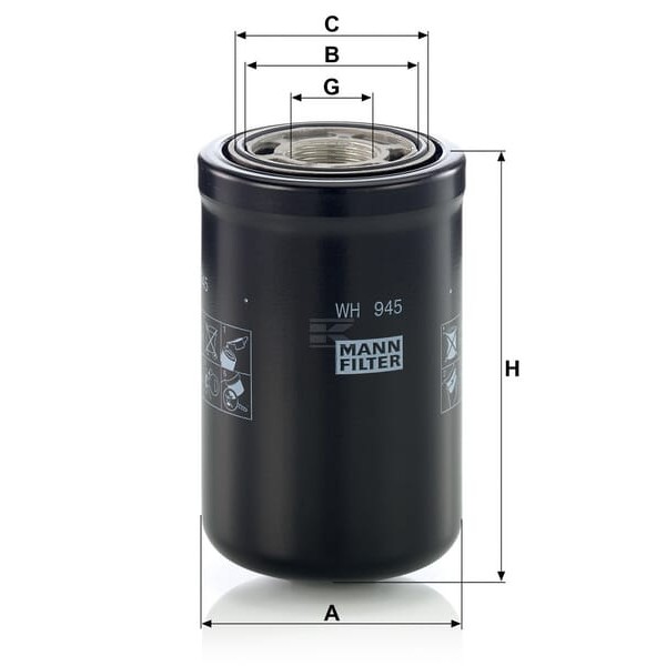 Filtr wymienny oleju WH945 | Exvi
