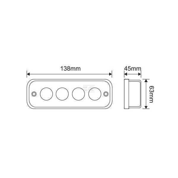 Lampa robocza LED, prostokątna 20W 1750lm LA10431 | Exvi