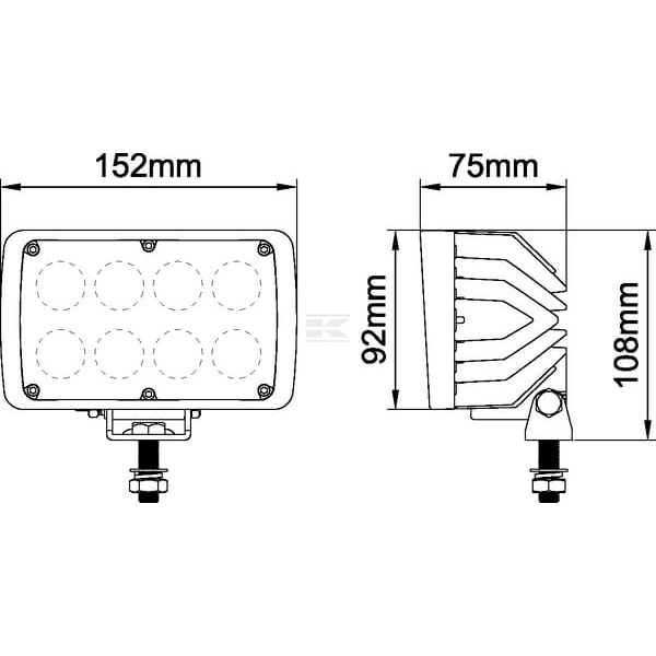Lampa robocza LED, prostokątna 40W 4000lm LA10414 | Exvi