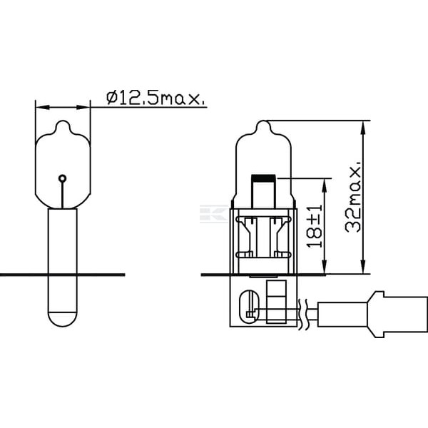Żarówka H3 12V 55W PX22s Kramp B1206 | Exvi