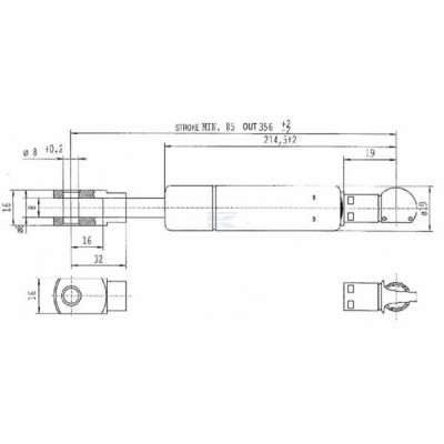 Sprężyna gazowa L356 mm 900N Stabilus CA792640 | Exvi