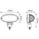 Lampa robocza LED, owalna 40W 3500lm 10/30V LA10448 | Exvi