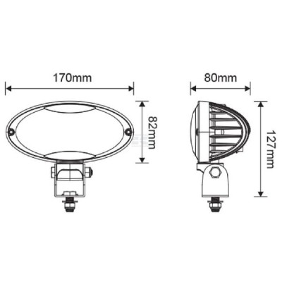 Lampa robocza LED, owalna 40W 3500lm 10/30V LA10448 | Exvi