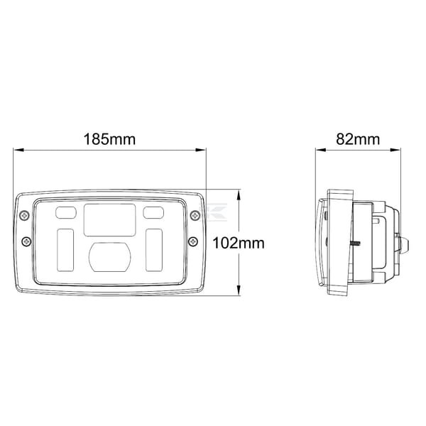 Reflektor przedni LED, 40/22W, prostokątny LA10425 | Exvi